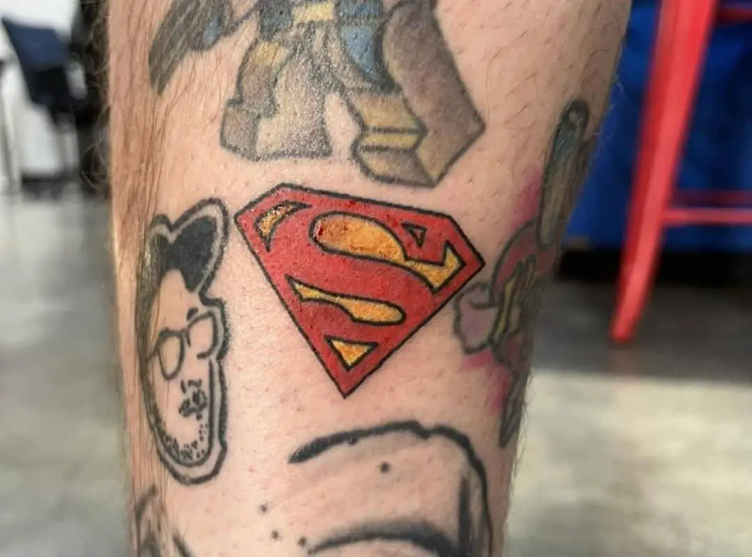 a classic superman logo tattoo