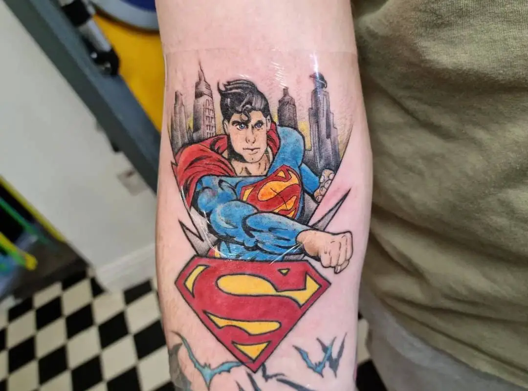 flying superman tattoo