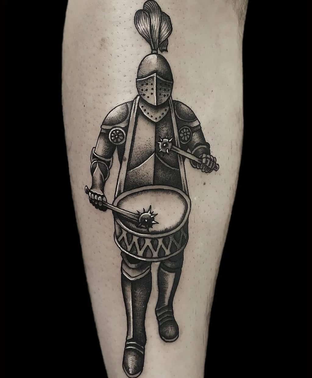 Tattoo of the drummer knight