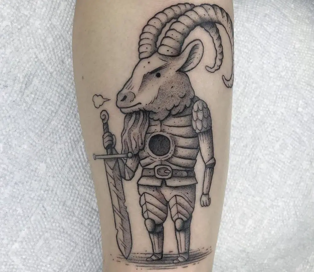 A-tattoo-of-a-knight-with-the-head-of-a-goat