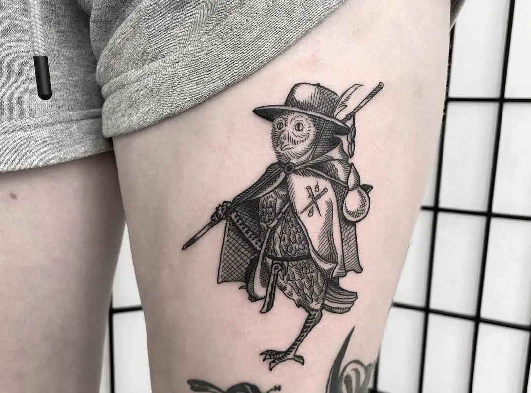 the knight bird tattoo