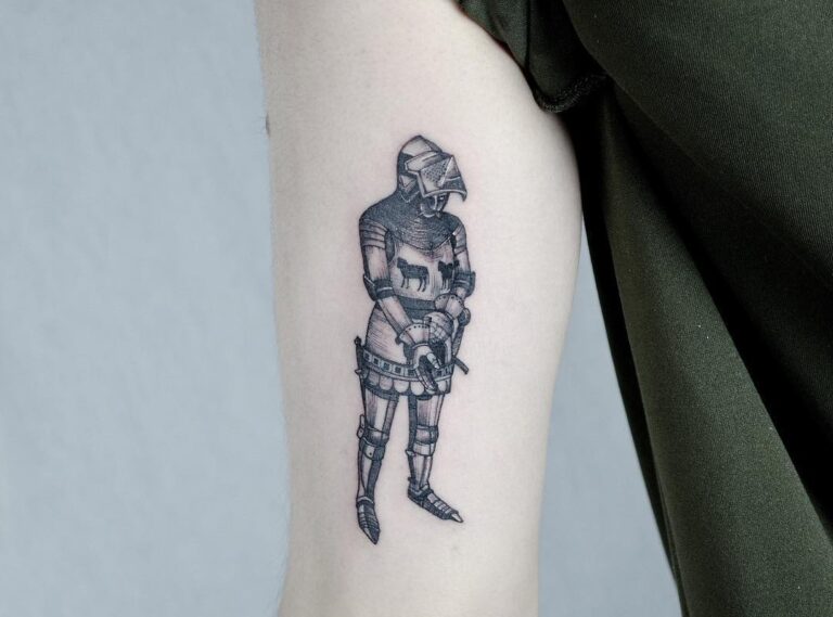 Knight Tattoo Meaning And 80 Ideas In 2024   47581495 512651585910311 6304592158685874712 N 768x569 