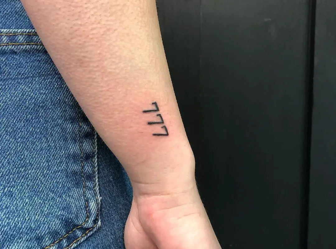 777 tattoo on the wrist