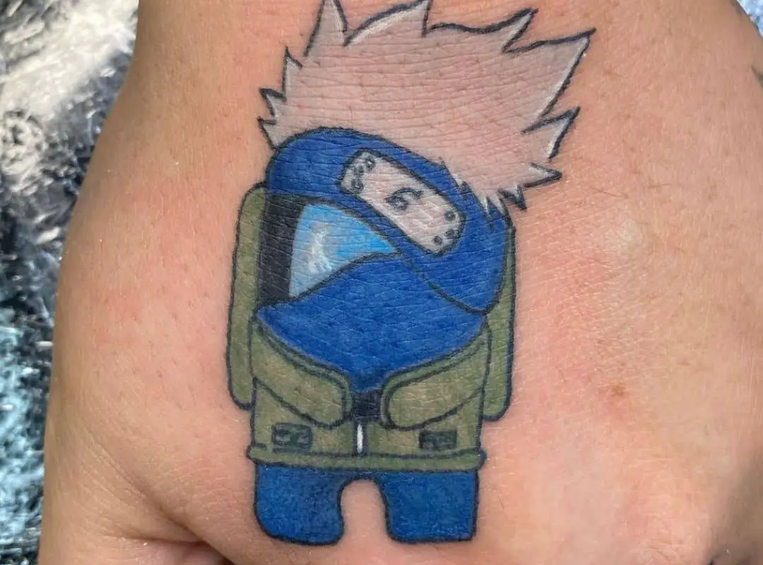 Dark blue crewmate in Naruto form tattoo