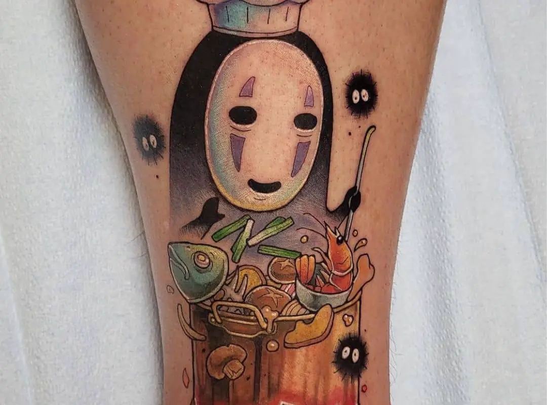 No Face cooking food tattoo