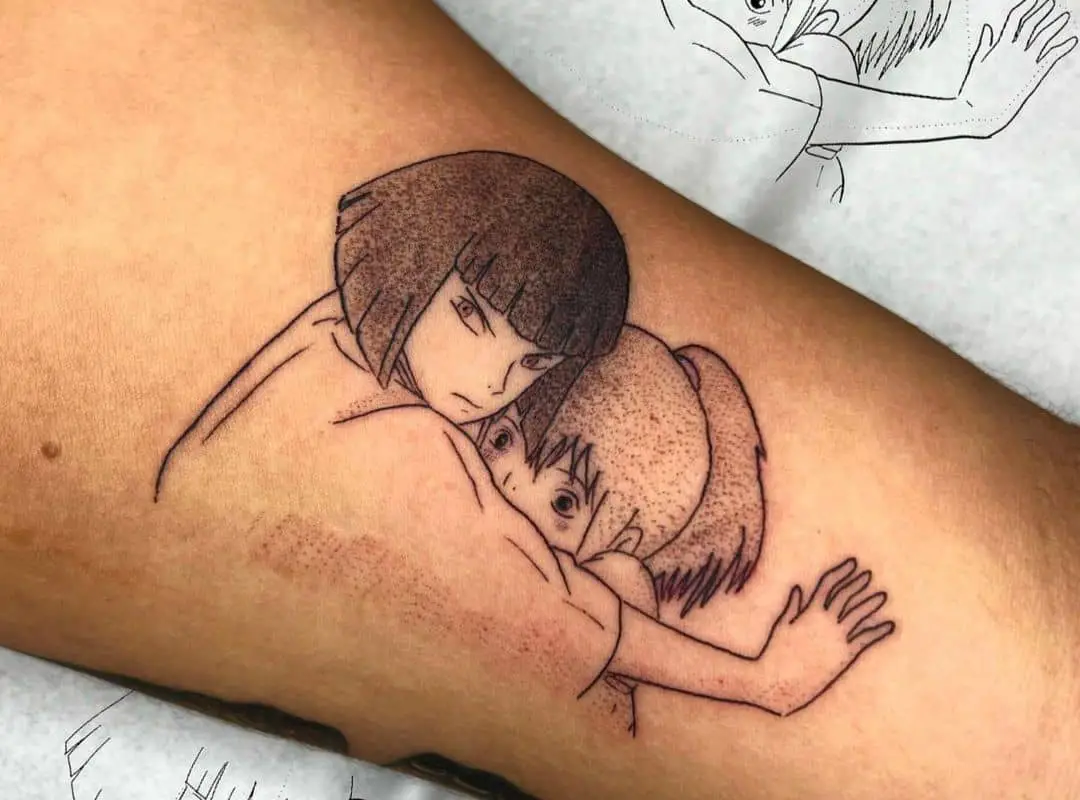 Haku hiding Chihiro tattoo