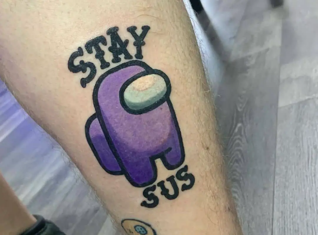 Purple crewmate with sign tattoo