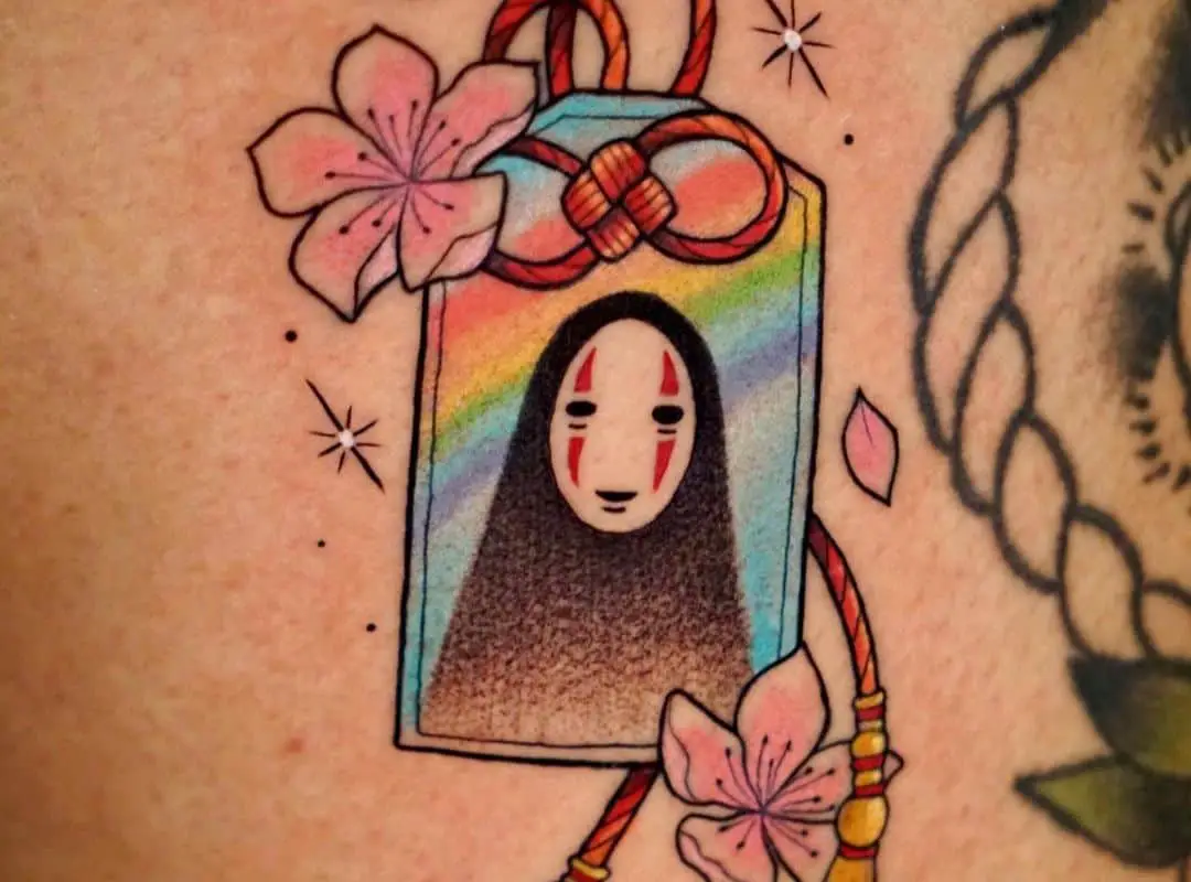 Souvenir with No Face and rainbow tattoo
