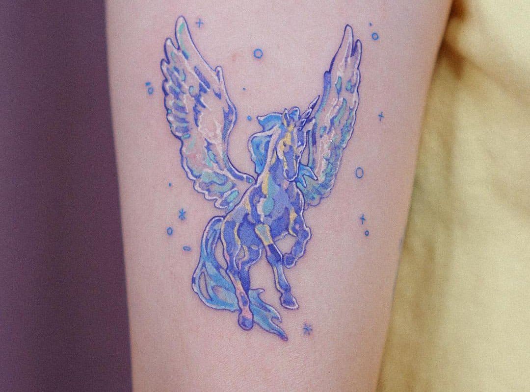 blue pegasus tattoo