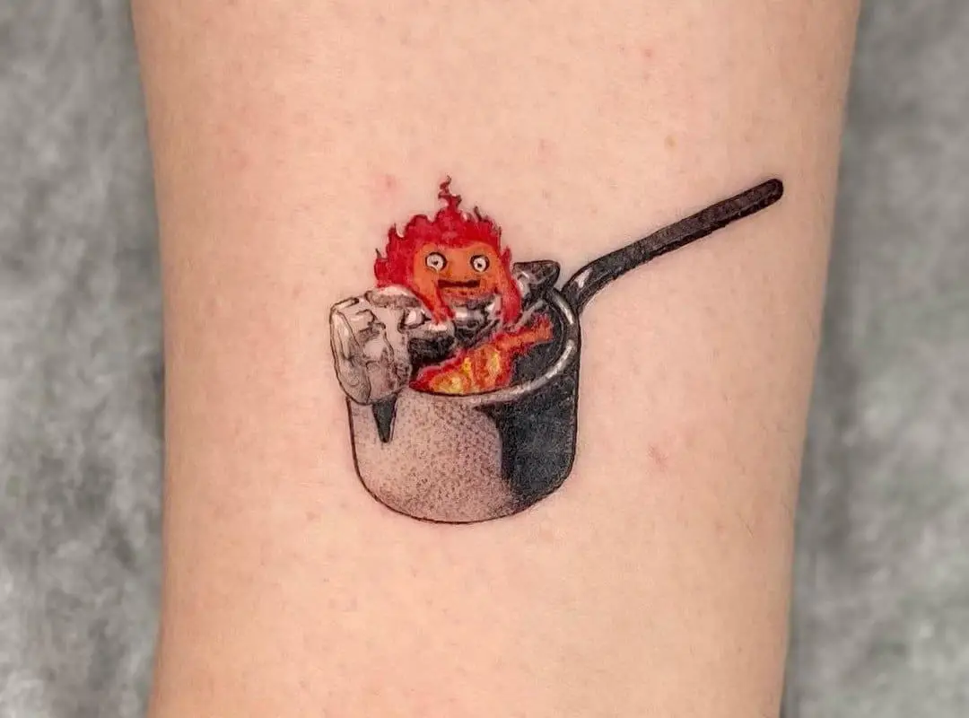 calcifer in the pot tattoo