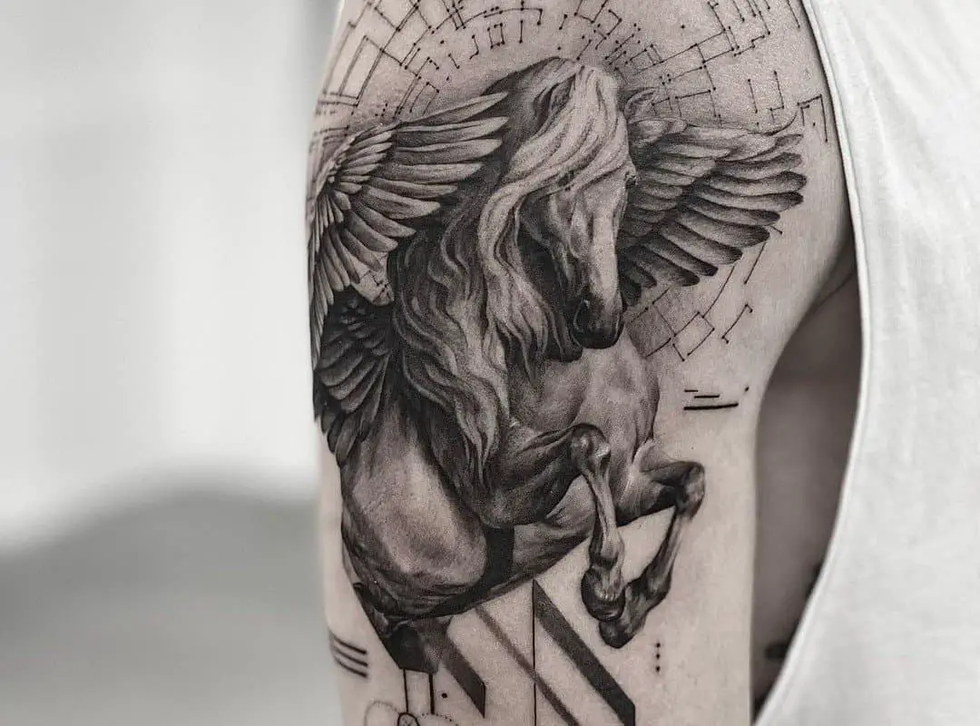 tattoo pegasus on the shoulder