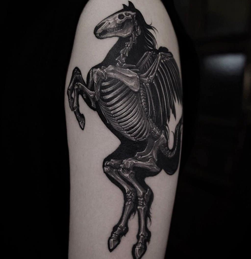 full shoulder pegasus tattoo