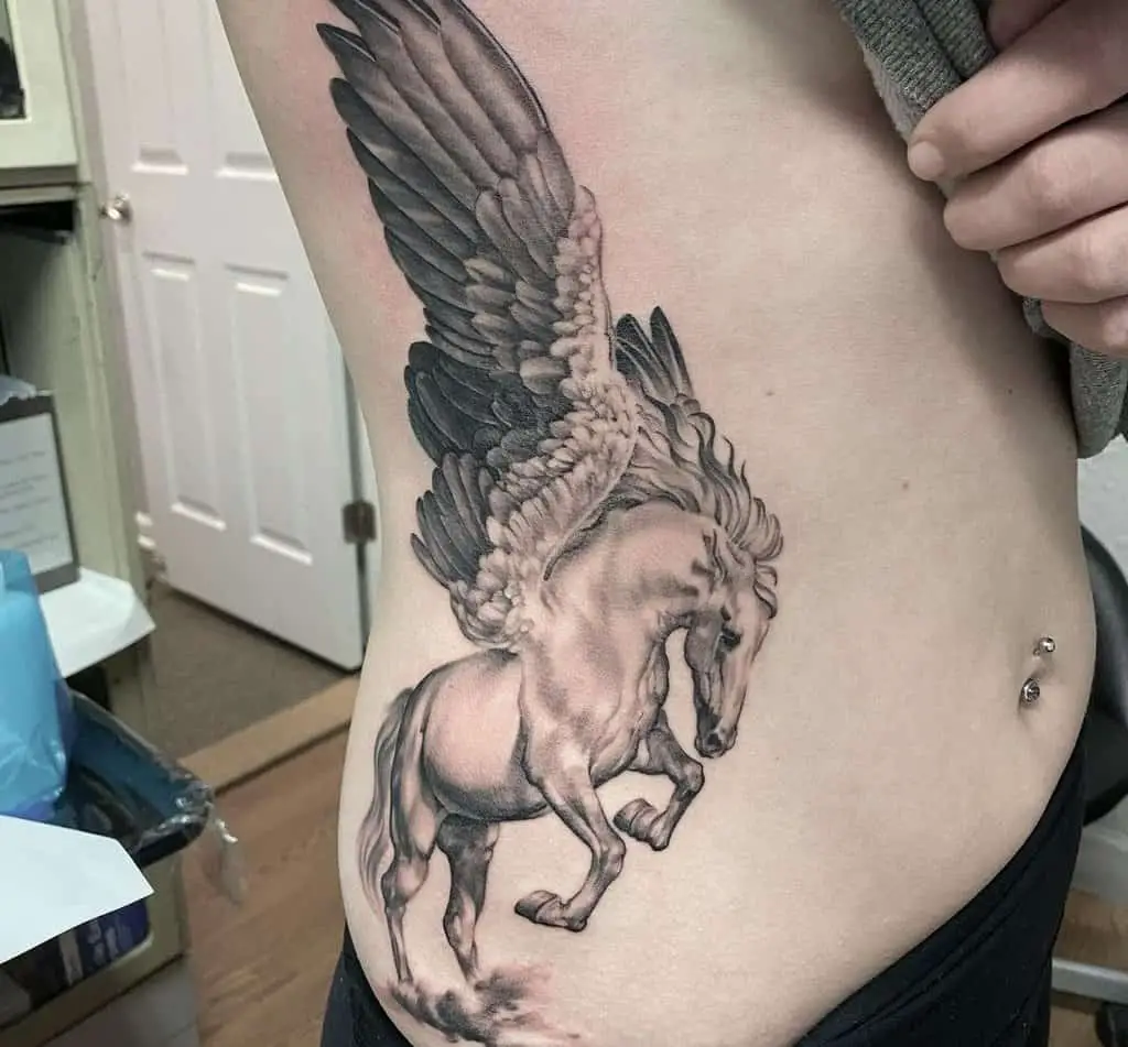 pegasus side tattoo