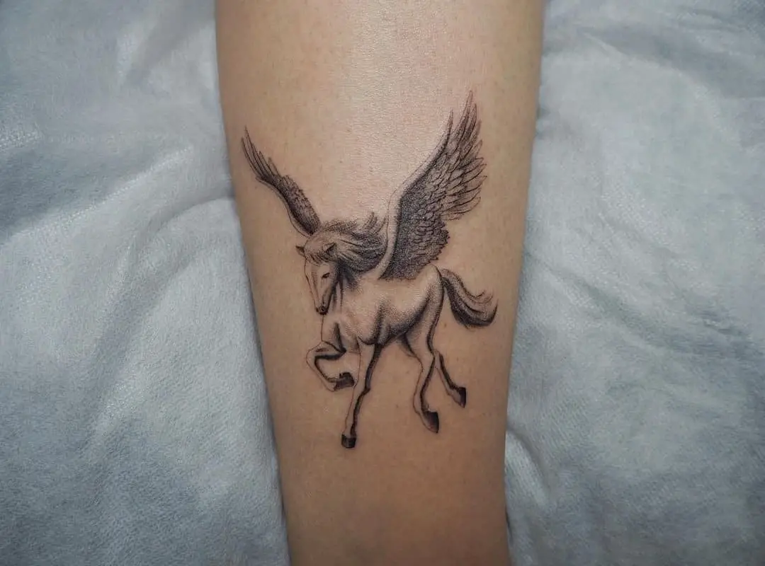 Pegasus tattoo with wings spread