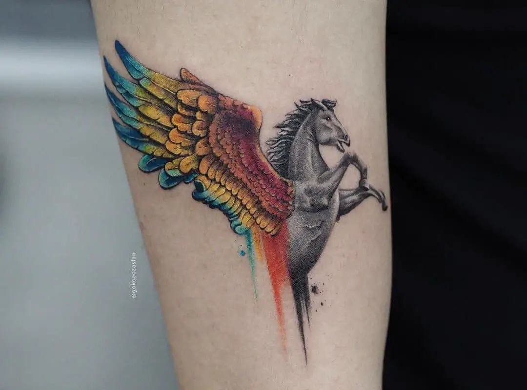 Pegasus with rainbow wings
