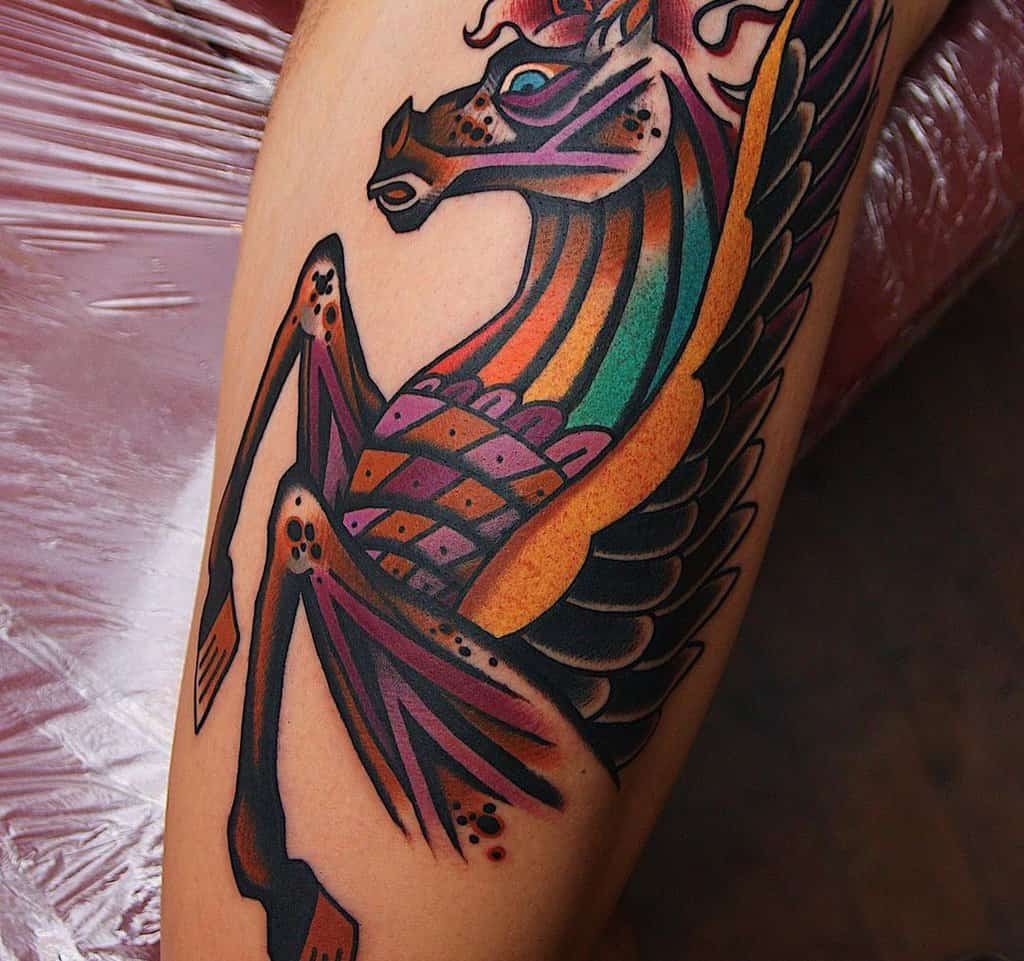 Colorful Pegasus Tattoo