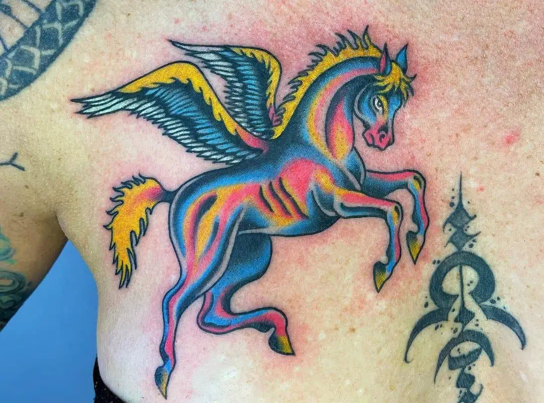 Colorful Pegasus Tattoo