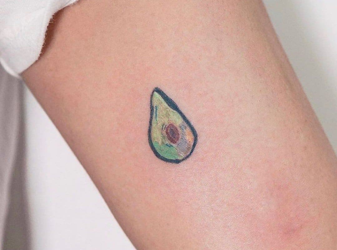 unusual avocado tattoo