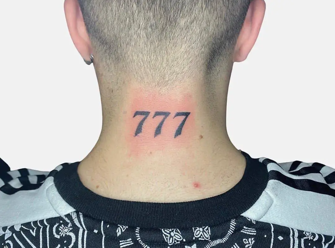 three sevens neck tattoo
