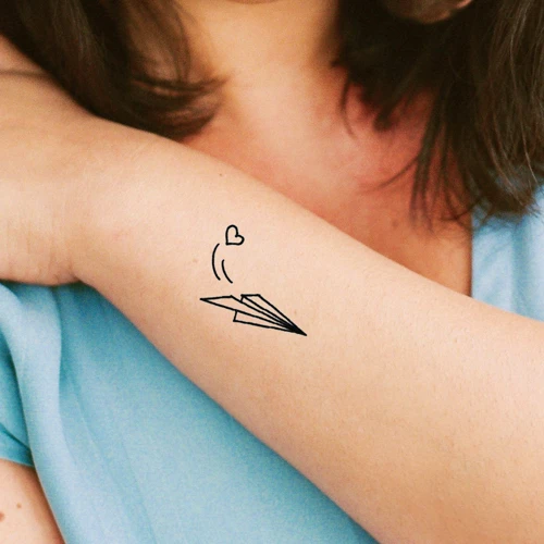Care Of Paper Airplane Tattoo