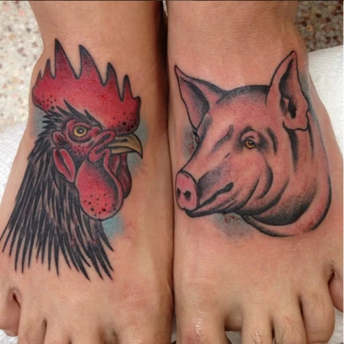 Different Styles Of Rooster Tattoos