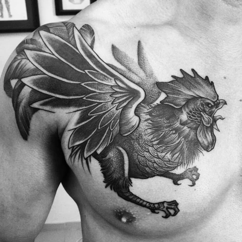 Placement Of Rooster Tattoos