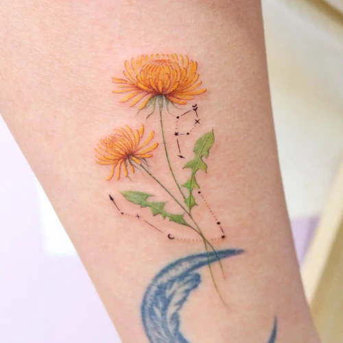 Popular Variations Of Dandelion Tattoos