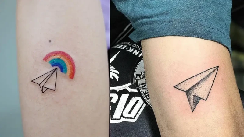Variations Of Paper Airplane Tattoo